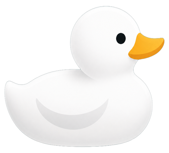 A calm white duck at rest